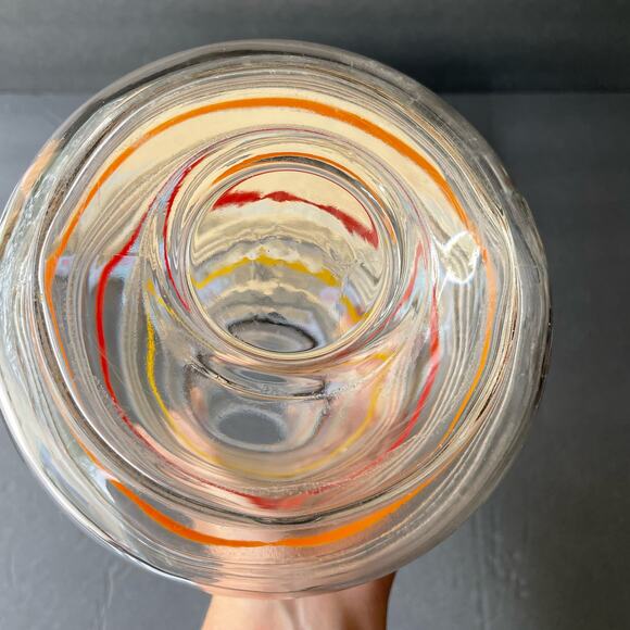 Vintage Anchor Hocking Banded Ring Flask Decanter No Stopper - Picture 8 of 9